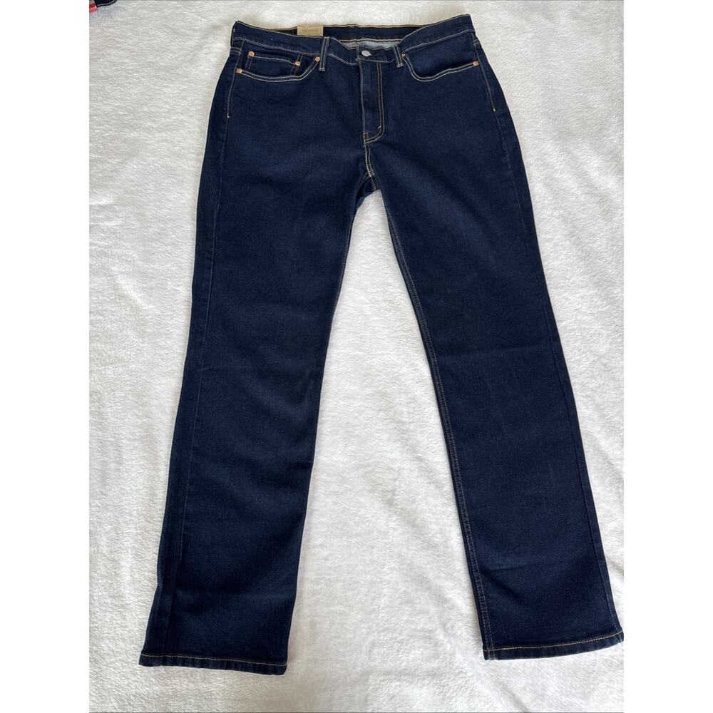 Levis 514 Jeans Mens 36x32 Blue Dark Wash Straight Leg Stretch Denim